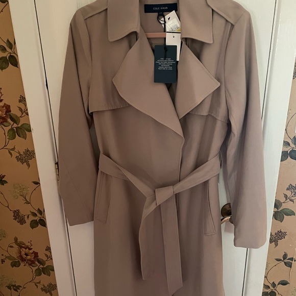 Cole Haan Beige Belted Trench Coat